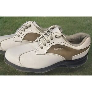 Footjoy Greenjoy Shoes Womens Size 7 Athletic Golf Sneakers White Brown Leather